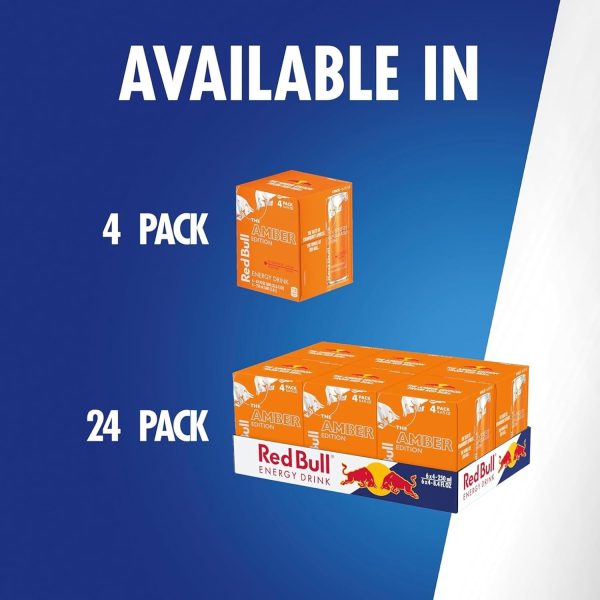 Red Bull Amber Edition Energy Drink. Strawberry Apricot. with 80mg Caffeine plus Taurine & B Vitamins. 8.4 Fl Oz - Image 9