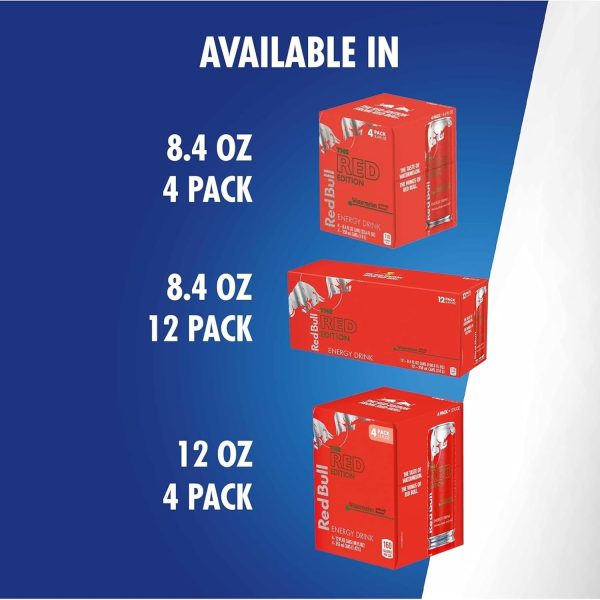 Red Bull Red Edition Energy Drink. Watermelon. with 80mg Caffeine plus Taurine & B Vitamins. 8.4 Fl Oz - Image 8