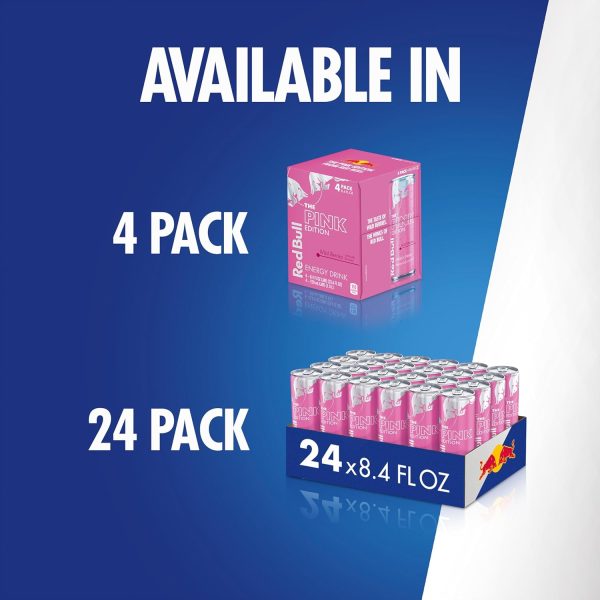 Red Bull Pink Edition Energy Drink. Wild Berries. 8.4 fl. oz. with 80mg Caffeine. Taurine & B Vitamins - Image 8