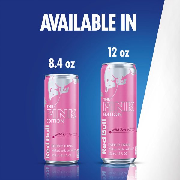 Red Bull Pink Edition Energy Drink. Wild Berries. 8.4 fl. oz. with 80mg Caffeine. Taurine & B Vitamins - Image 7