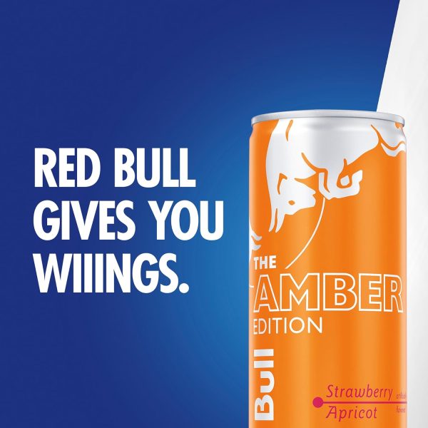 Red Bull Amber Edition Energy Drink. Strawberry Apricot. with 80mg Caffeine plus Taurine & B Vitamins. 8.4 Fl Oz - Image 3