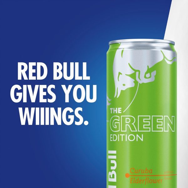 Red Bull Green Edition Energy Drink. Curuba Elderflower. 8.4 fl. oz. with 80mg Caffeine. Taurine & B Vitamins - Image 4