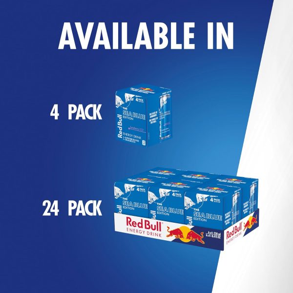 Red Bull Sea Blue Edition Energy Drink. Juneberry. with 80mg Caffeine plus Taurine & B Vitamins. 8.4 Fl Oz - Image 9