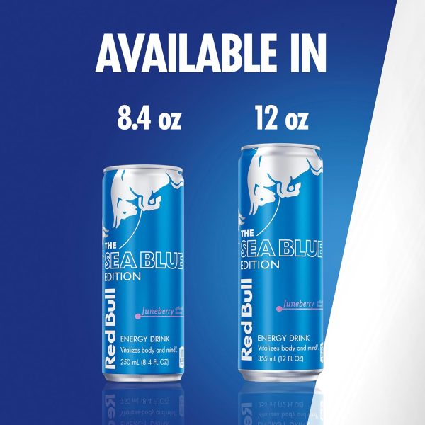 Red Bull Sea Blue Edition Energy Drink. Juneberry. with 80mg Caffeine plus Taurine & B Vitamins. 8.4 Fl Oz - Image 8
