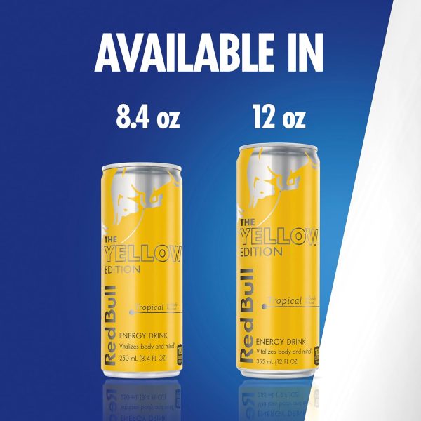 Red Bull Yellow Edition Energy Drink. Tropical. with 80mg Caffeine plus Taurine & B Vitamins. 8.4 Fl Oz - Image 7