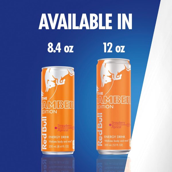 Red Bull Amber Edition Energy Drink. Strawberry Apricot. with 80mg Caffeine plus Taurine & B Vitamins. 8.4 Fl Oz - Image 6