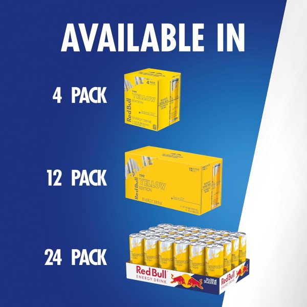 Red Bull Yellow Edition Energy Drink. Tropical. with 80mg Caffeine plus Taurine & B Vitamins. 8.4 Fl Oz - Image 8