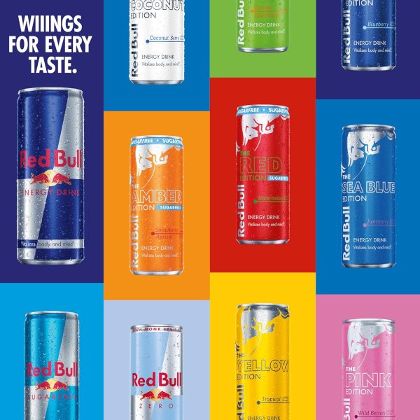 Red Bull Blue Edition Energy Drink. Blueberry. with 80mg Caffeine plus Taurine & B Vitamins. 8.4 Fl Oz - Image 9